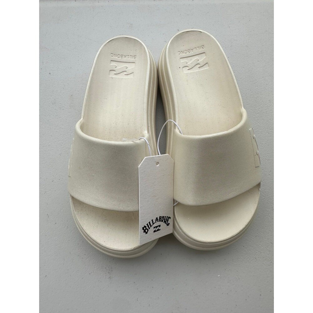 NWT Billabong Women's Cream Platform Cloud Cushion Comfy Slide Sandals 7